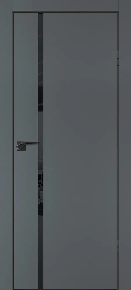 Фото Межкомнатная дверь P-22  кромка ABS черная c 4-х ст. Графит матовый